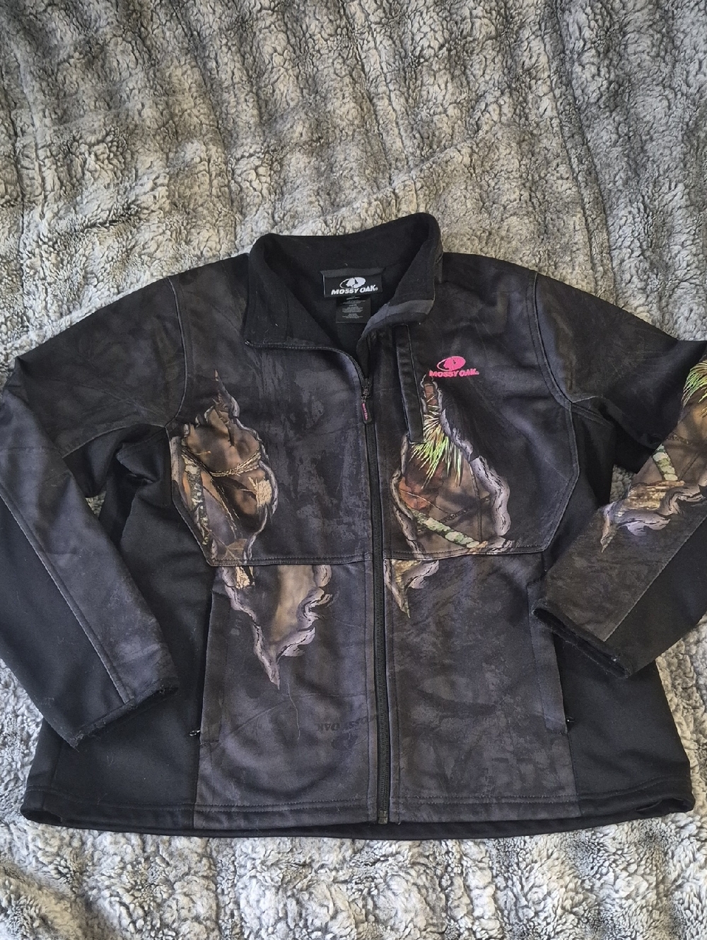 Mossy Oak 🖤 Black Camo Zip-Up Jacket (681)